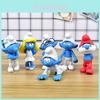 Encantador Desenho Animado Smurfs Conjunto de 6 Adoráveis Bonecos Colecionáveis de PVC