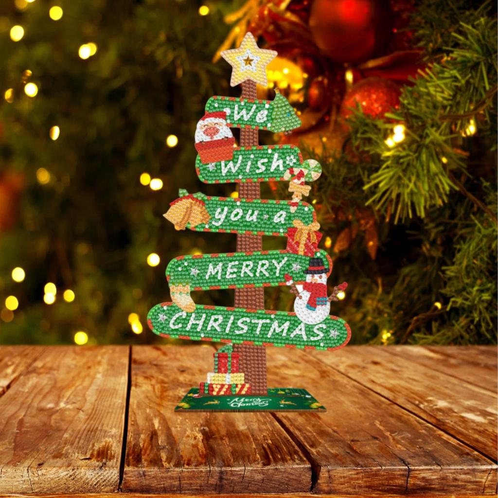 Christmas Wooden Sign Table Decoration Creative Practical Ornament for Home Cabinets