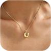 Elegant And Minimalist 26 Letter English Necklace With Bubble Gloss Letter Pendant, Women's Gift Collarbone Chain