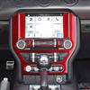 6pcs Red Carbon Fiber Car Front Center Screen Panel Cover For Mustang 2015-