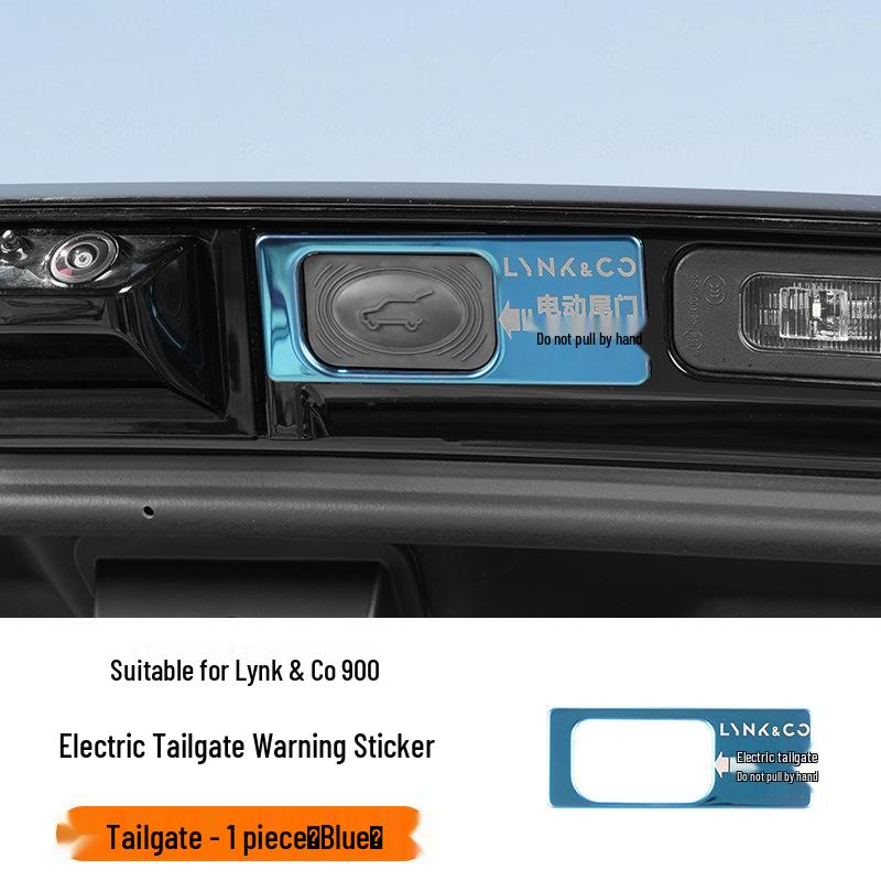 Sada tlačítek elektrického víka kufru a varovných samolepek na kufr Lynk & Co 900