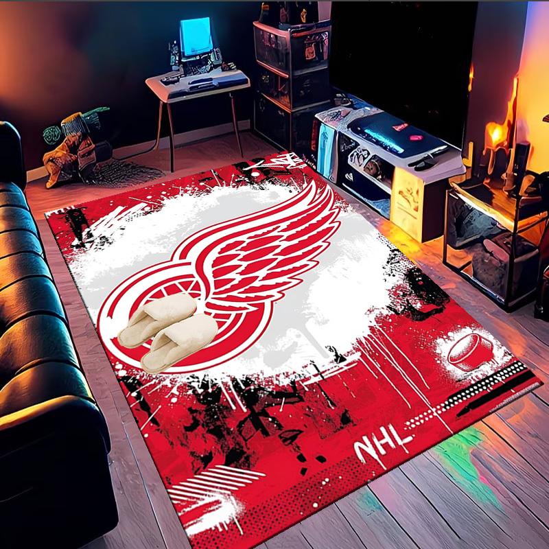 Detroit Red Wings Crest Area Rug Suitable for Indoor And Outdoor,Carpets for Kitchens, Homes, Offices, Living Rooms,Home Decor,Christmas Gift