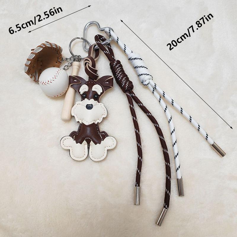 Yogodlns Cute Dog Hangbag Hanging Schnauzer Handmade Braided Rope Bag Pendant Gift Backpack Decorative Accessories