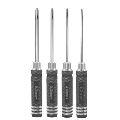 POHZE Precision Phillips Titanium for Set of 4 Screwdriver, Nitride, Drones, (3.0mm, 4.0mm, 5.0mm, 6.0mm)