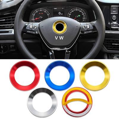 Car Steering Wheel Emblem Badge Ring Case Sticker  For V-W Golf 6 7 Polo CC Tiguan Passat Decoration Logo Sticker Accessories