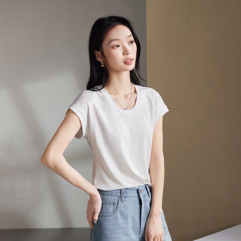 SOFSIL Women's Relaxed Fit U-Neck Short Sleeve T-Shirt