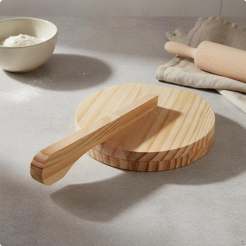 Wooden Dumpling Wrapper Press Solid Wood Skin Effortless To Use Manual Pastry