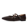 Sheepskin Mary Jane Shoes Fashionable And Simple Retro Shallow Mouth Women'S Single Shoes