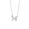 S999 Sterling Silver Elegant Bow Necklace - Simple & Luxurious Clavicle Chain for Women