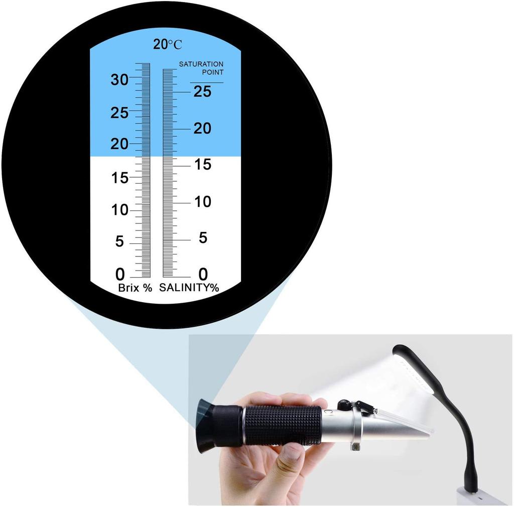 Handheld Refractometer for Sugar and Salt Brix and Refractometer for Measuring Sugar and Salt In Includes Japanese Instructions C-Timvasion Content,