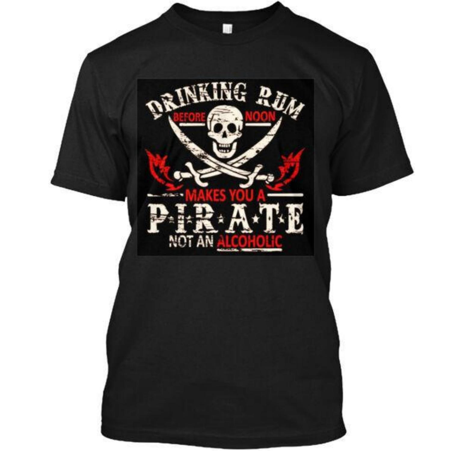 

Pirate Rum T-Shirt Made In the USA Size S To 5XL Unisex T-Shirt S чёрный