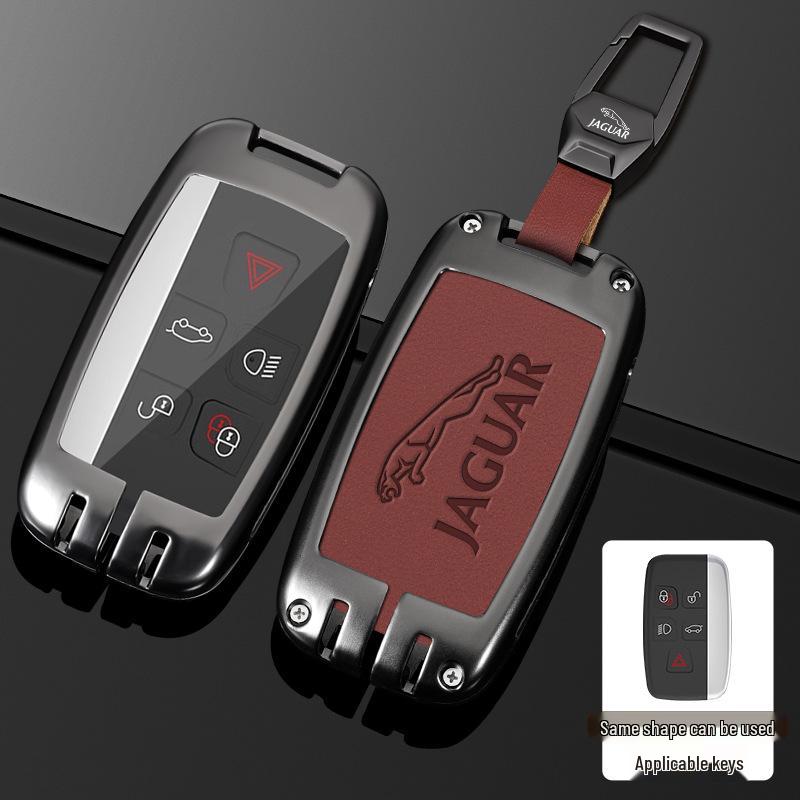 Jaguar XFL/XEL/XJL/F-Pace/F-Type Key Case with Buckle - Premium Car Key Remote Holder