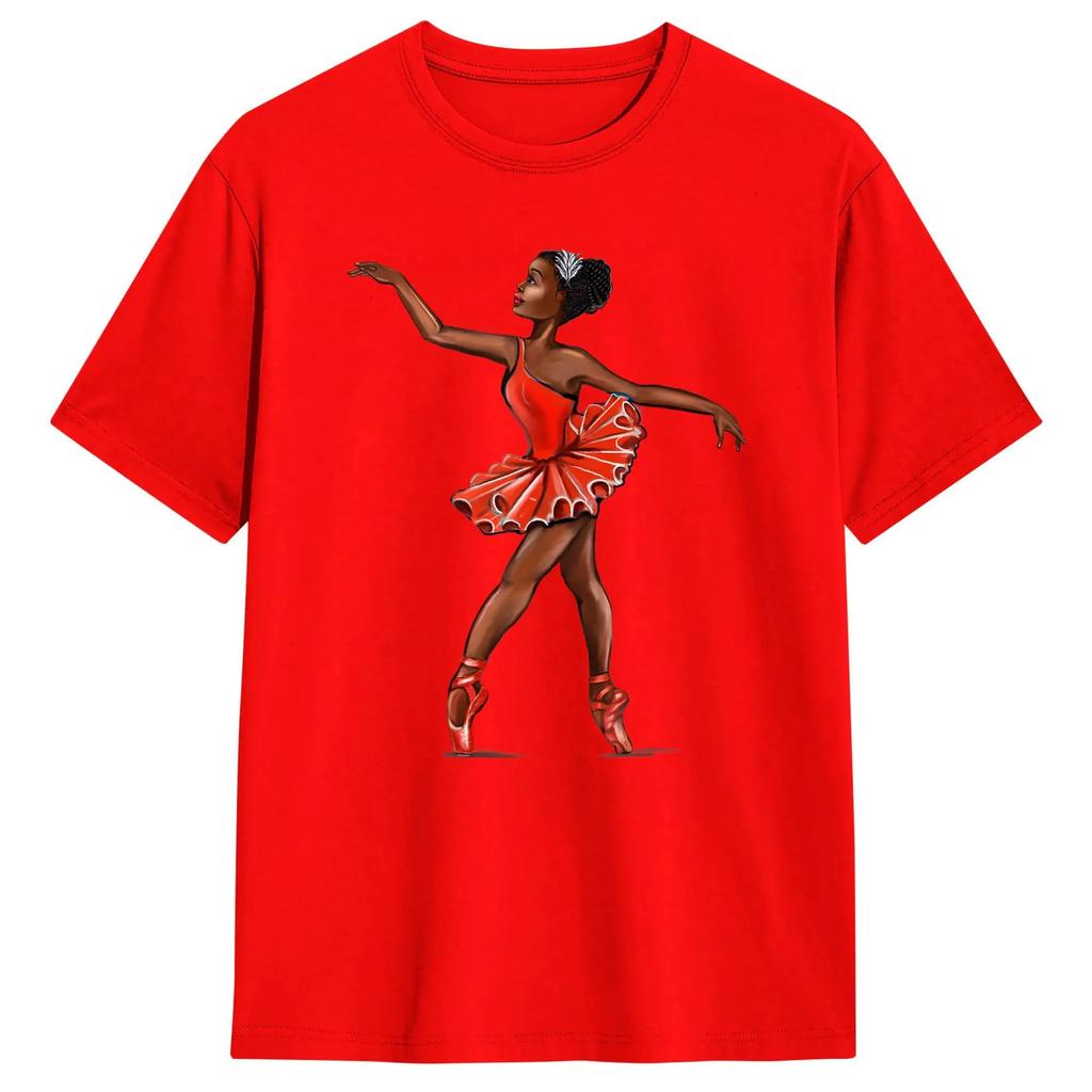 Unisex Tshirts Ballet Black African American Ballerina Awesome Tee Shirt Short Sleeve T Shirt Crewneck Clothing Gift