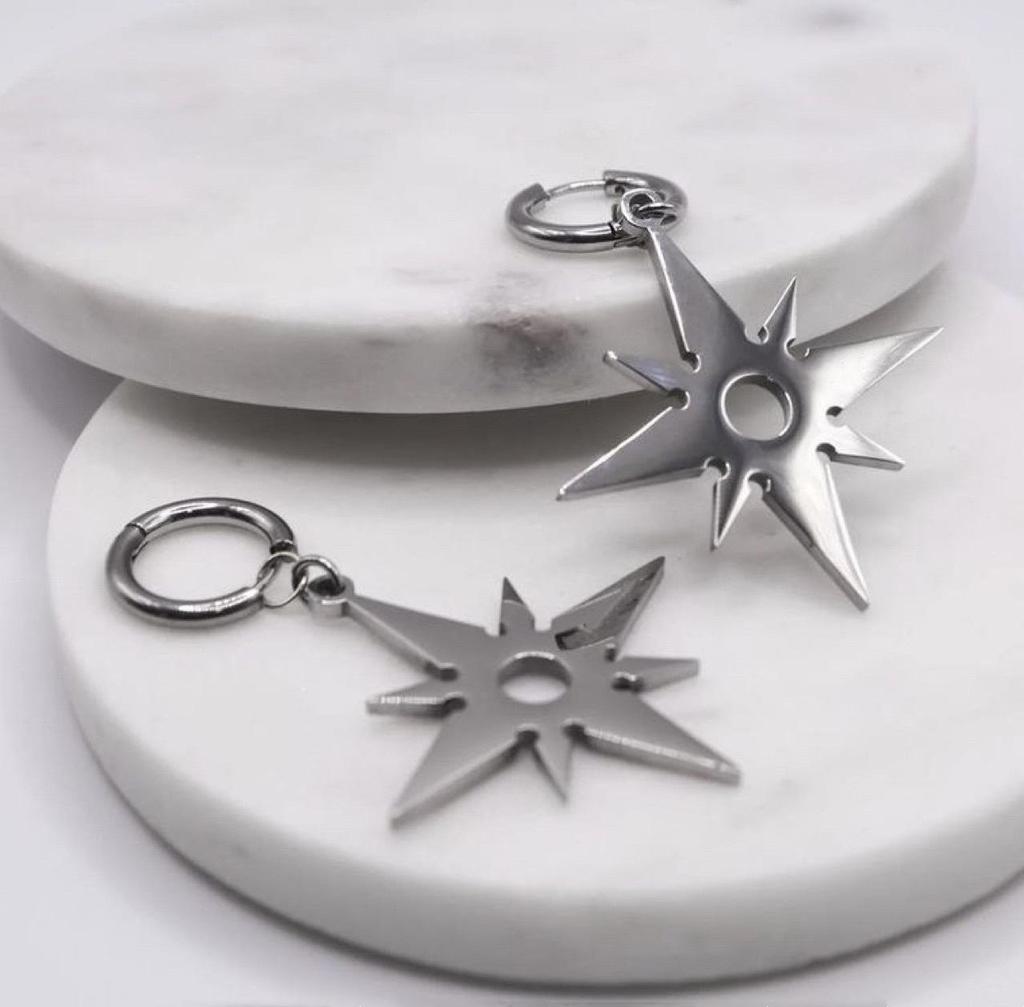 Gothic Style Unique Stainless Steel Flower Earrings For Women Fall