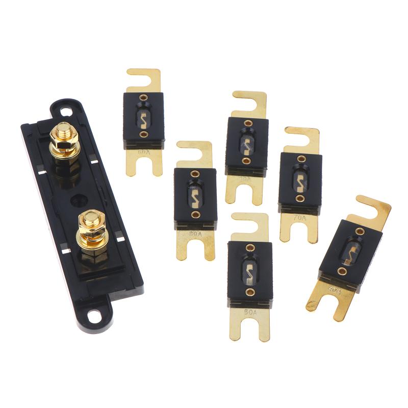 1Pc Anl Fuse Holder Bolt-On Fuse Automotive Fuse Holders Fusible Link With Fuse 30A 40A 50A 60A 70A 80A Amp Fuses