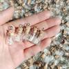 10Pcs Mini Glass Bottle Charm Pendant With 7 Rice Grains Cork Lids Wishing Bottle For Diy Keyring Craft Jewelry Making Accessory
