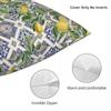 Sicilian Tiles Oranges Lemons Square Pillowcase Polyester Linen Velvet Creative Zip Decor Pillow Case Room Cushion 18"
