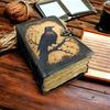 Large grimoire vintage leather journal raven leather journal notebook journal
