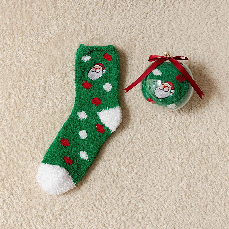 Thickened Velvet Christmas Sleep Socks: Cozy Coral Fleece Parent-Child Set - Perfect for Children's Holiday Gifts