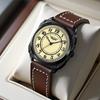 JYL Men's Watch Simple Quartz Daily Wear Leather Strap