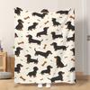 1pc Flannel Blanket Dachshunds And Bones Illustration This Shawl/Blanket/Nap Blanket/Sofa Blanket Is Soft Comfortable And Warm Sui