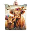 Highland Cow Themed Super Soft Blanket  Child Plush Throw Blanket Funny Home Decor Flannel Bedspread Sofa Bed Cover