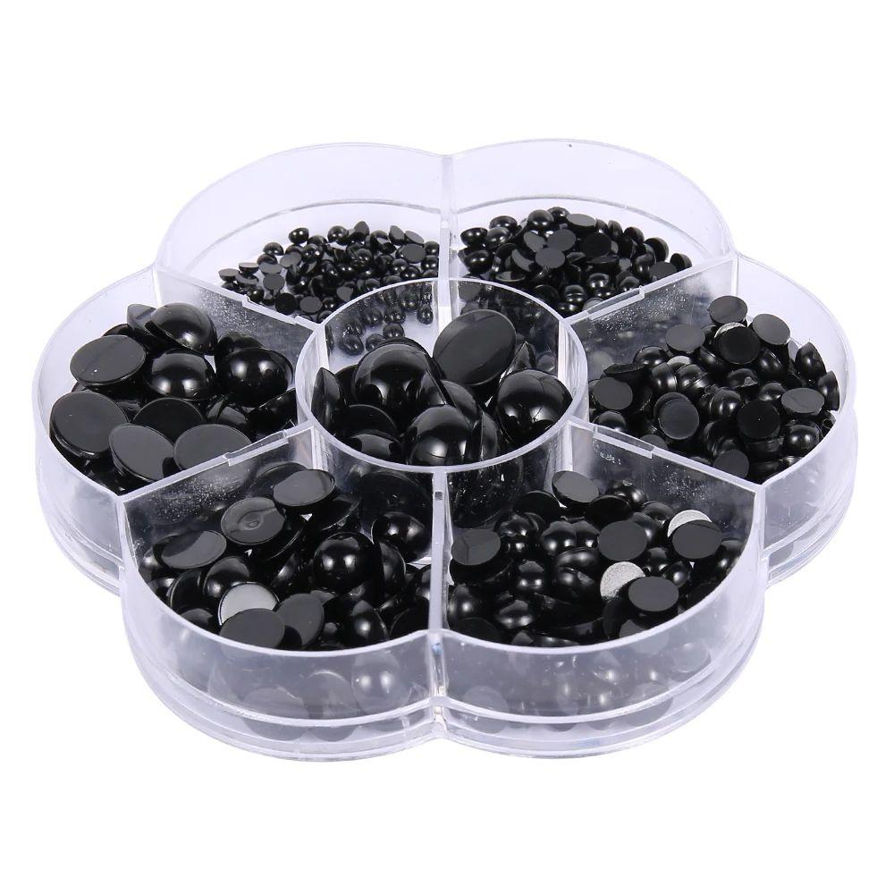 500Pcs Doll Making Eyes Reusable Resin Button Eyes Black Multiple Sizes DIY Craft Stuffed Animal Toy Bear Eye for Plush Toy Doll