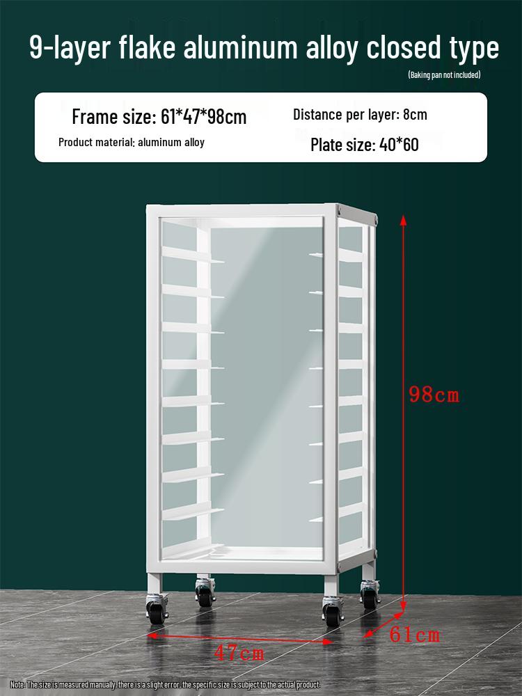 Stainless Steel Baking Tray Trolley: Multi-Tier Rack for Bread, Cake, and Oven Sheets.