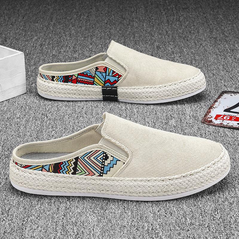 FashionVersatile Non-slip Half Slippers Casual Shoes For Men Mules Plus Size Loafers Flat Sneakers Walking FootwearZapatosHombre