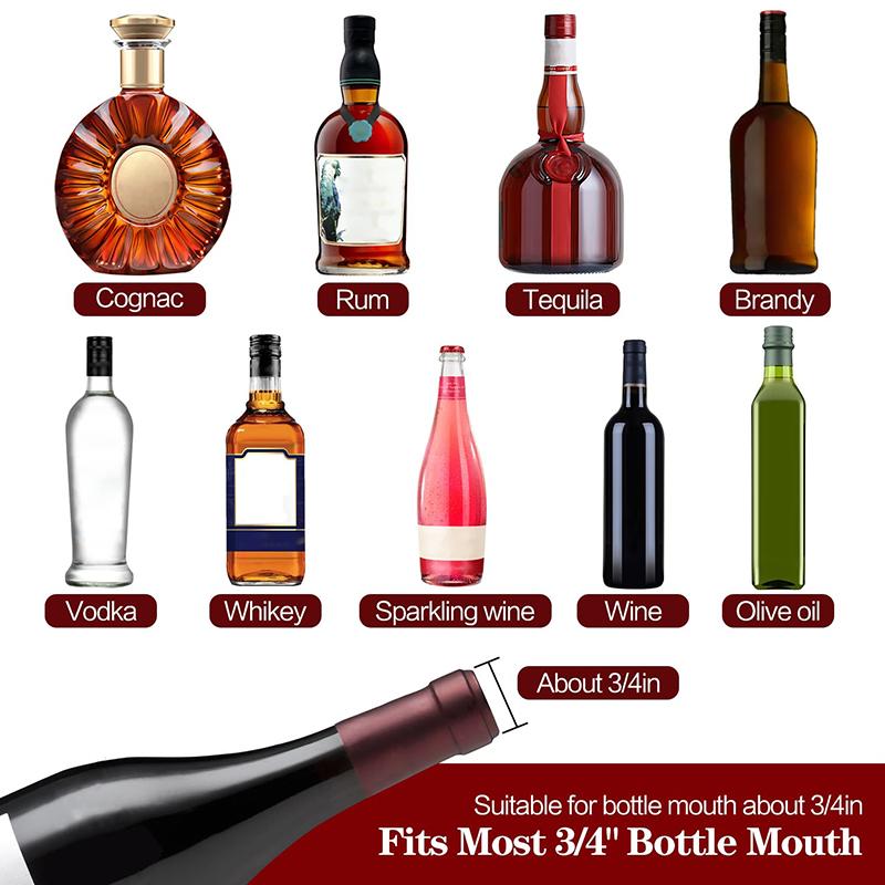 3ks/6ks/12ks Nerezová oceľ Zátka na fľašu s alkoholom, olejom, vínom, nepriepustná, zapečatená nálevka, ústny dávkovač, kužeľová na ocot