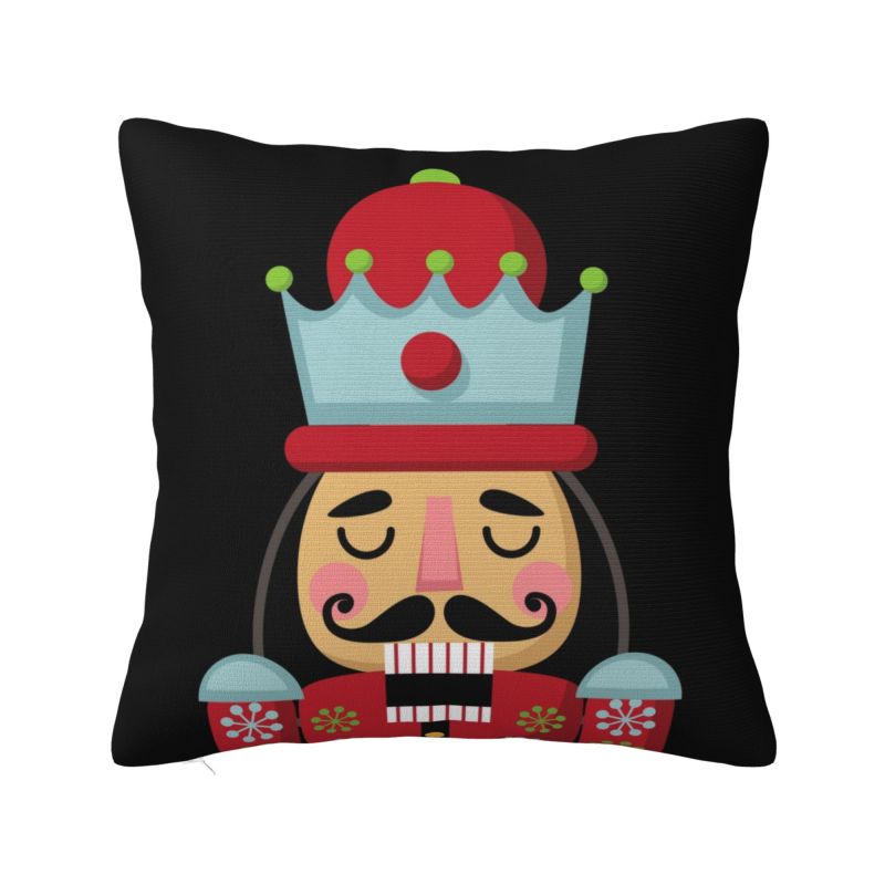 Nutcracker Soldier King Pillow Covers Decorative Cartoon Christmas Nutcrackers Nordic Cushion Cover Car Pillowcase