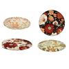 Round Floor Mat Plant Flowers Pattern Non-Slip Rubber Backing Machine Washable Decorative Rug Living Room Bedroom Kitchen Door Mat