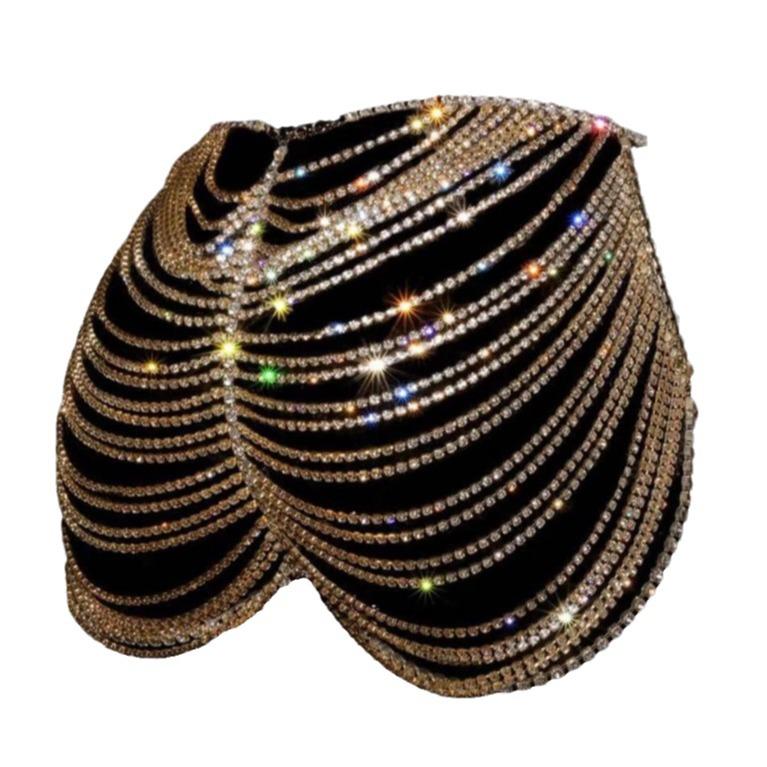 Accessories Sexy Hollow Rhinestone Skirt Fashion Top Skirt Dual-Purpose Body Chain Nightclub Flash Diamond Clothing