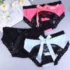 Crotchless Transparent Women Lace Spandex Bow Lingerie Sexy Intimates Thongs Underwear