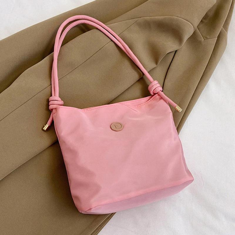Women Shoulder Bag Magnet Button Closure Waterproof Smooth Solid Color Adjustable Large Capacity Korean Style Lady Handbag