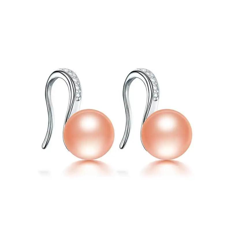 New Fine Grade AAAA Freshwater Pearl Earrings For Women Charm Wedding Party Jewelry Stud Earrings, Top 8-9mm Bread Round Pearls