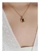 Elegant Black Zircon Oval Pendant Necklace - Gold-Plated Versatile Clavicle Chain for Women