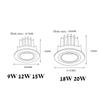 Round Angle Adjustable Anti Glare Recessed LED Downlight 9W 12W 15W 18W 24W 110V 220V Ceiling Kitchen Living Room Indoor