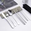 8 Pcs/Set Tableware Travel Cutlery Set 430 Stainless Steel Spoon Fork Chopsticks Straw Brush Portable Case Camping Utensils