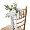 Wedding Chair Artificial Flowers Party Decor Aisle Pew Flowers Ornament Outdoor Wedding Chair Back Flowers Decorative Flowers