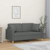 Vidaxl 2-Seater Sofa With Cushions, Dark Gray, 140 Cm, Fabric