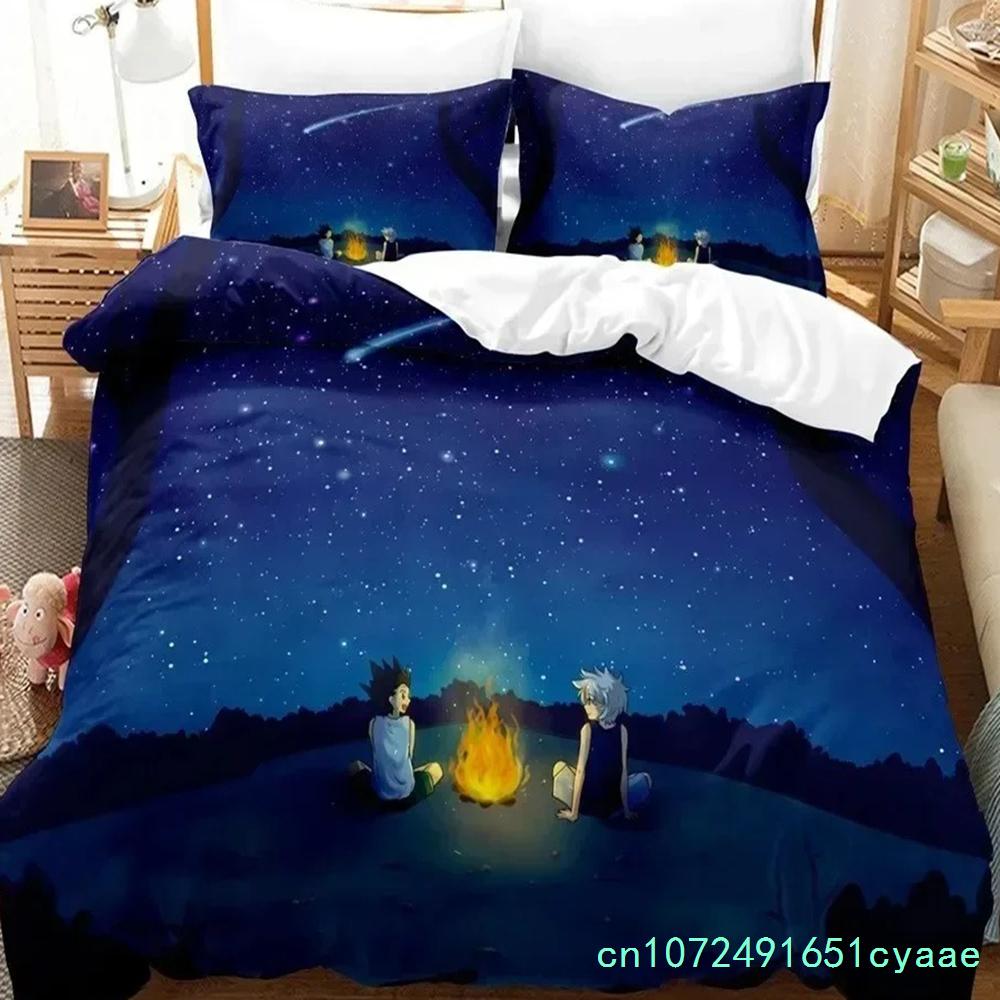 Hunter X Hunter 3D Bettwäscheset Japanischer Anime Twin Queen King Bettbezug Kissenbezüge Polyester Für Jungen Bezugsets