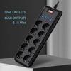 Melery Steckdosenleiste 10-fach AC-Steckdose EU-Steckdose USB-Ladeanschluss 2 m Verlängerungskabel Computer TV Smartphone Homekit-Geräte