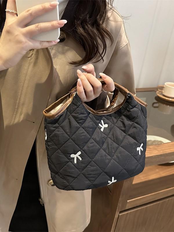 Koreaanse Ruit Herfst/Winter Handtas - High-End Geborduurde Kleine Tote