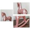 Holz Rosa Schaukelpferd Miniaturfigur Kinderzimmer Dekoration Handgefertigt Europäische Stile Wohnakzent Für Kinderzimmer Geschenk