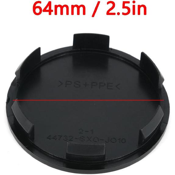 4pcs 69mm/64mm Car Auto Wheel Center Hub Cover Cap for Honda Pilot/Accord (Black)