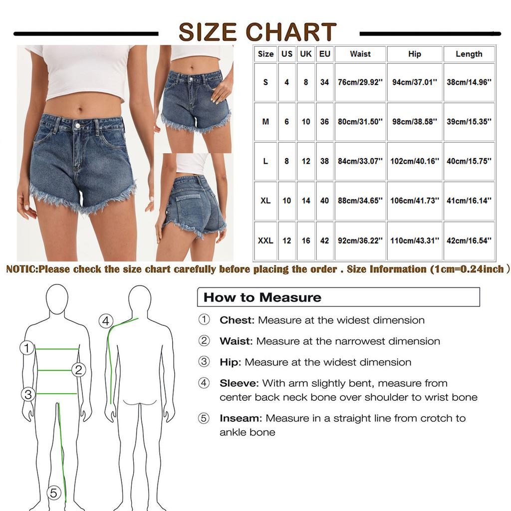 Buy Women Casual Denim Shorts Mid Waist 