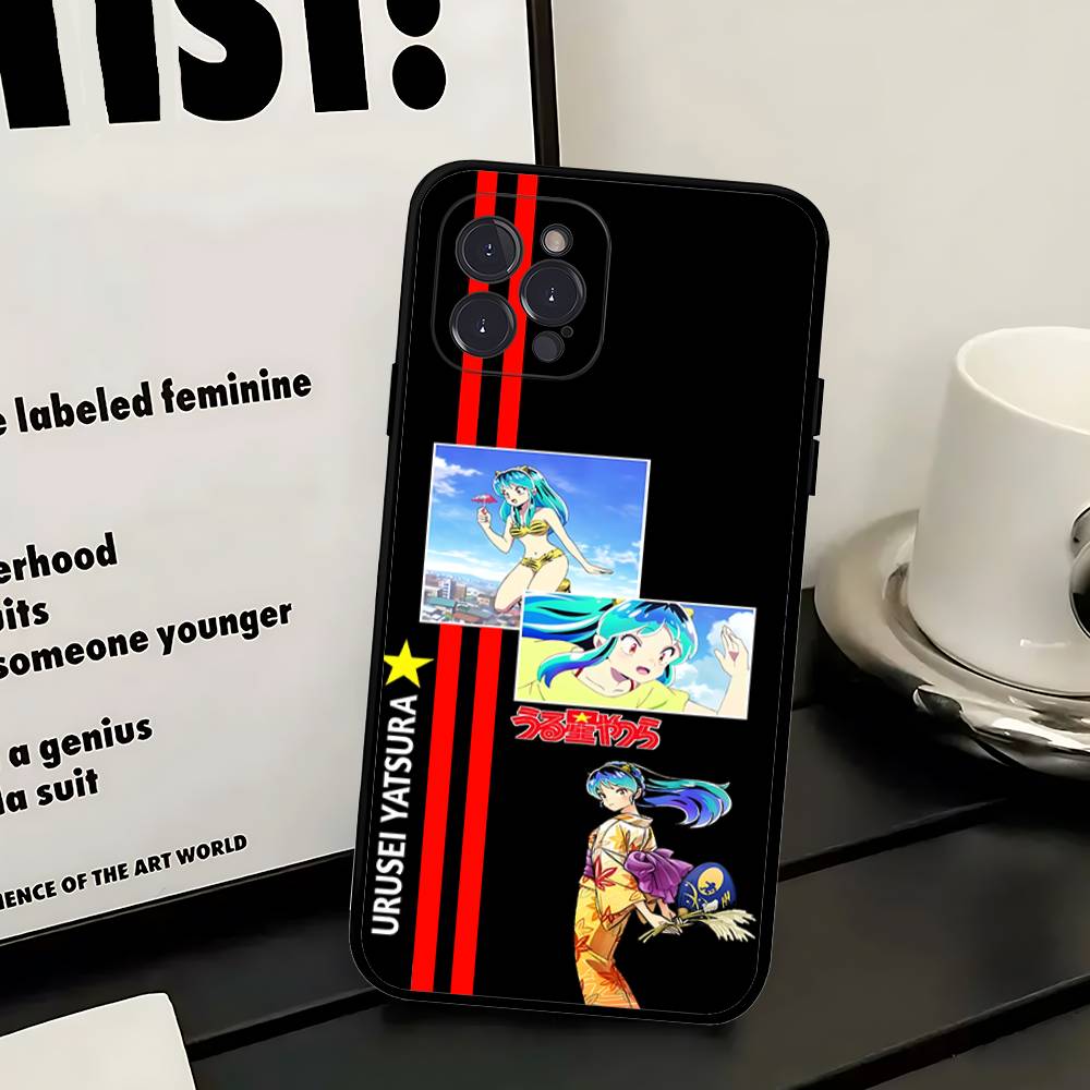

Urusei Yatsura Anime Silicone Phone Case For IPhone 11 12 13 14 15 16 17 Pro Max Black Cover iPhone 16