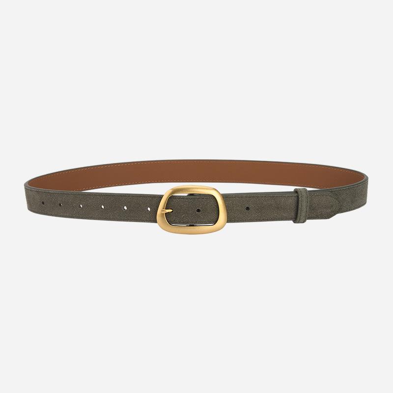 Belt Vintage Ladies Leather Belt Frosted Velvet Pin Buckle With Dress Decorative Belt