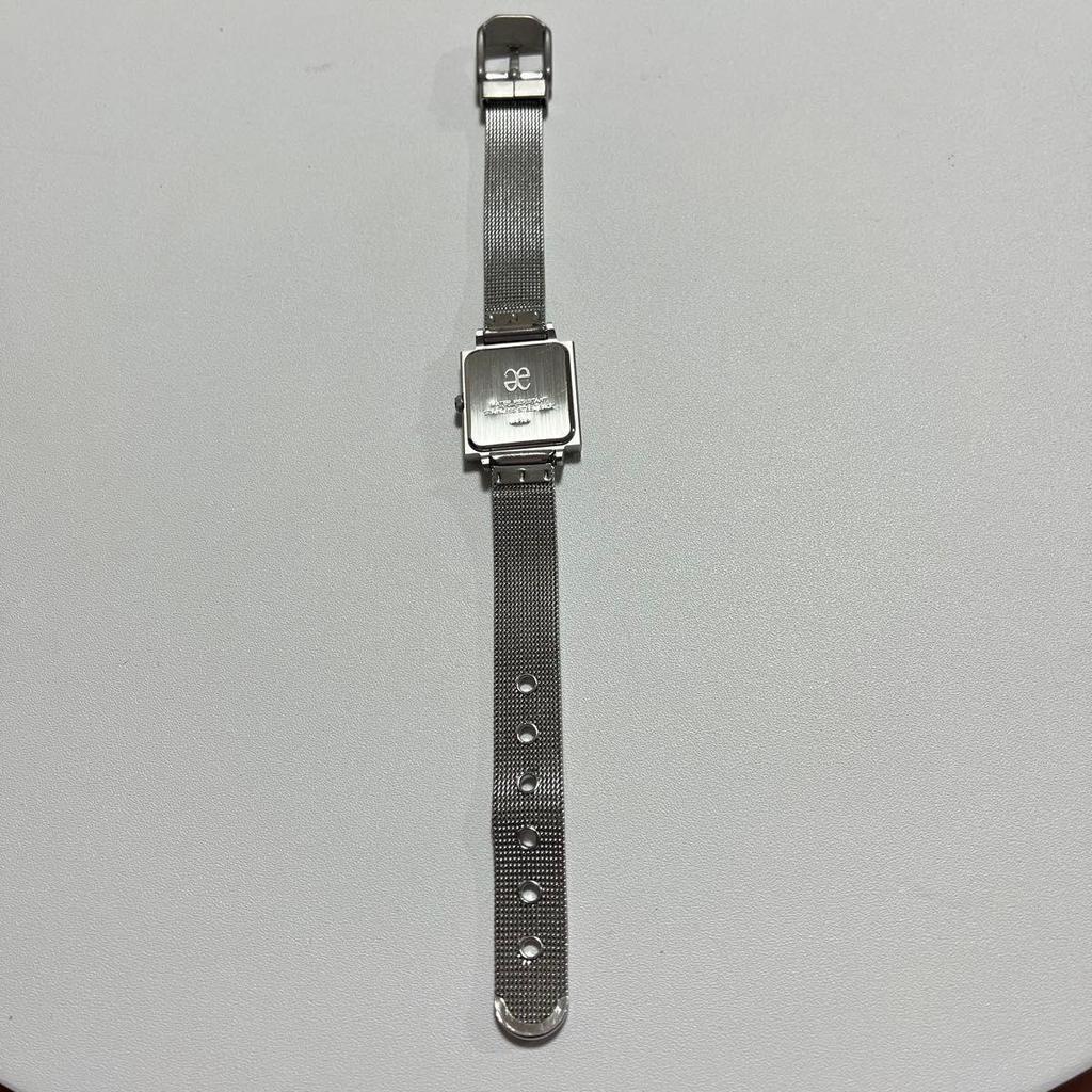 Used CITIZEN Elegance Ladies Watch New Battery Square Pink Dial Mesh Belt